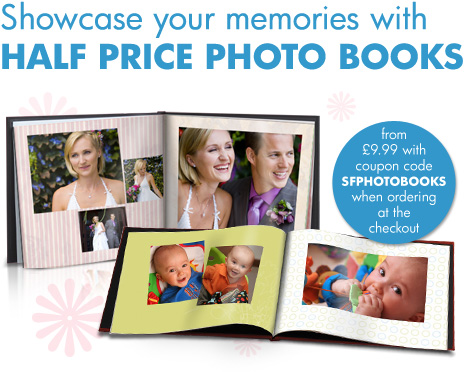 Showcase your memories with half price photo books - From &pound;9.99 with coupon code SFPHOTOBOOKS